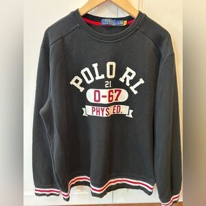 Polo Ralph Lauren Phys. Ed. Black Crewneck Sweatshirt , size L,